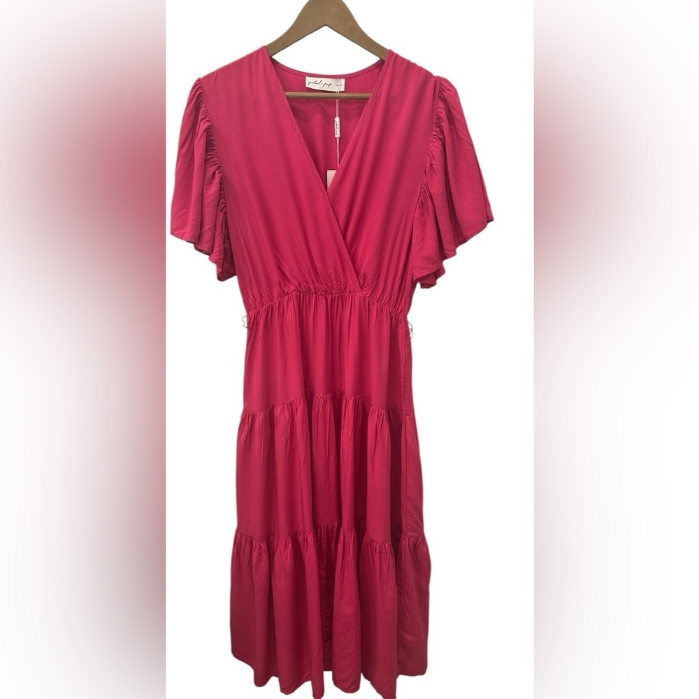 Petal & Pup Barker Dress | Large L | NWT New Midi Ruffle Tiered Missing Belt